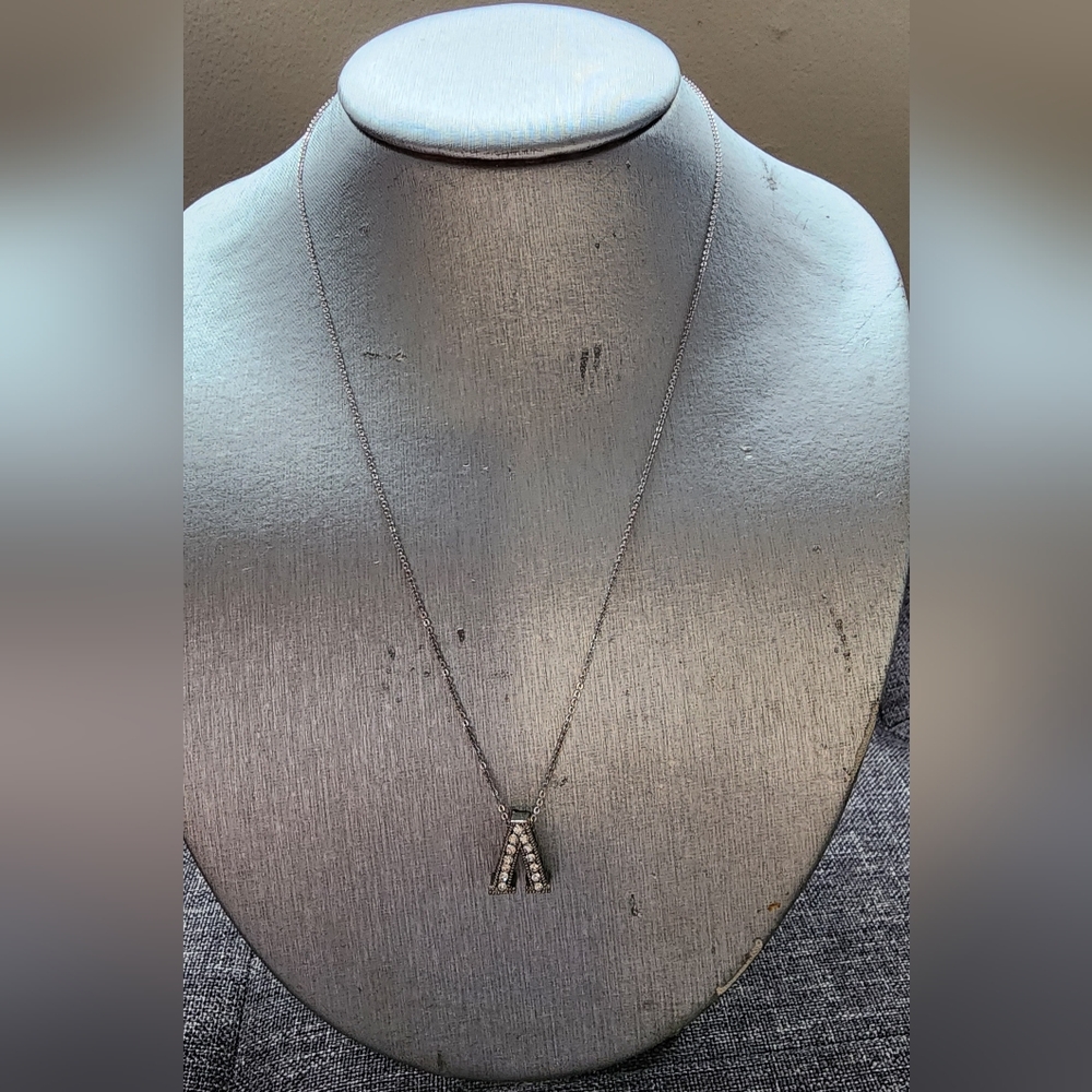 Silver Letter A Necklace